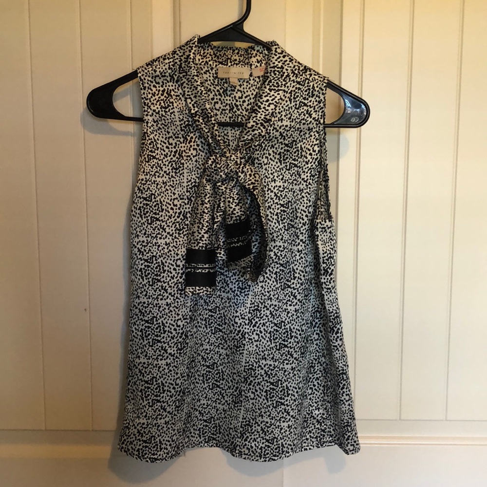 Black And White Patterned Work Blouse - image 1